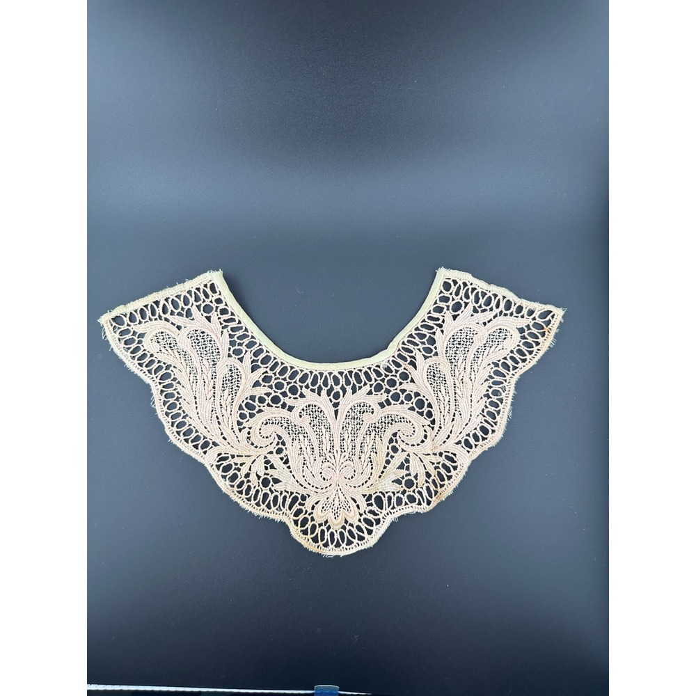 Antique Victorian Edwardian Lace Dress Collar Schiffli Gros Point de Venise